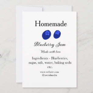 Invitation Confiture de bleuets maison faite avec amour ajout