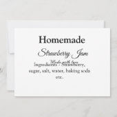 Invitation Confiture de fraise maison faite avec amour ajoute (Dos)