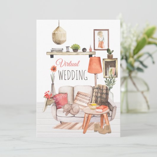 Invitation Confort confortable du Mariage virtuel Home Script (Debout devant)