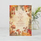 Invitation Confortable Rustic Fall Feuilles Mariage (Debout devant)