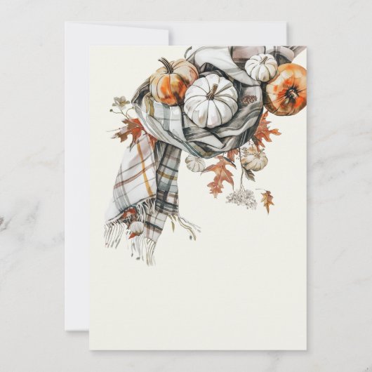 Invitation Confortable Rustique Automne 5x7 Menu Dîner (Dos)