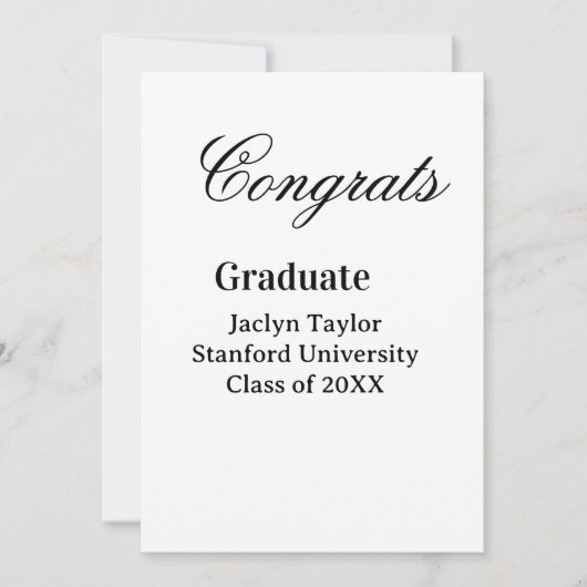 Invitation Congrats graduation name university name class of (Devant)