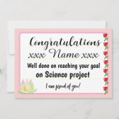 Invitation Congratulations Fantastic Effort Today Card (Devant)