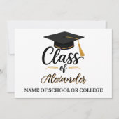 Invitation Congratulations Graduate Name Script Graduation  (Devant)