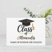 Invitation Congratulations Graduate Name Script Graduation  (Debout devant)