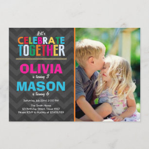 Invitation conjointe à la fête d'anniversaire jume