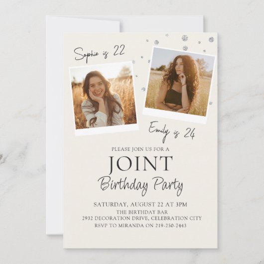 Invitation conjointe à la photo d'anniversaire (Devant)