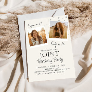 Invitation conjointe à la photo d'anniversaire