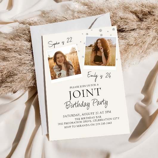 Invitation conjointe à la photo d'anniversaire