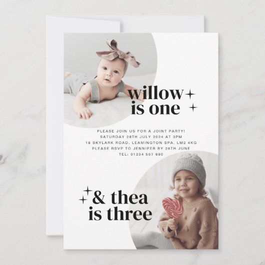 Invitation conjointe à l'anniversaire avec des arc (Devant)