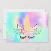Invitation conjointe à l'anniversaire de la licorn (Dos)