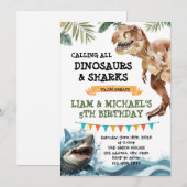Invitation conjointe à une fête de dinosaure et de (Devant / Derrière)