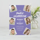 Invitation conjointe d'anniversaire avec collage d (Debout devant)