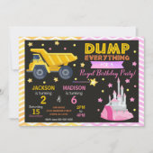 Invitation conjointe d'anniversaire Construction & (Devant)