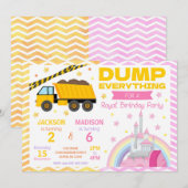 Invitation conjointe d'anniversaire Construction & (Devant / Derrière)