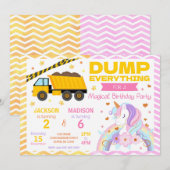 Invitation conjointe d'anniversaire Construction & (Devant / Derrière)