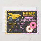 Invitation conjointe d'anniversaire Construction & (Devant)