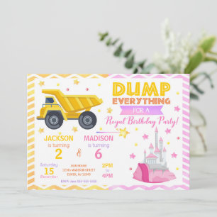 Invitation conjointe d'anniversaire Construction &