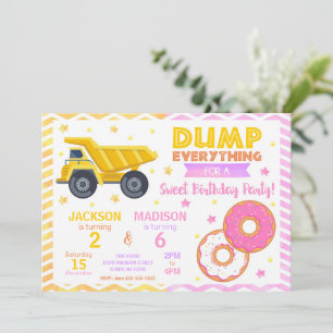 Invitation conjointe d'anniversaire Construction &