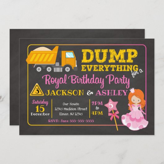 Invitation conjointe d'anniversaire de Constructio (Devant / Derrière)