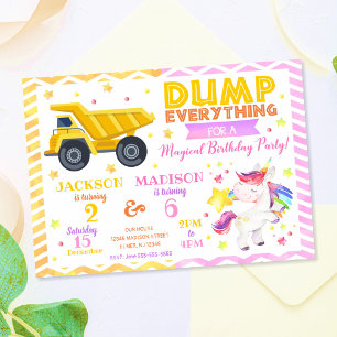 Invitation conjointe d'anniversaire de constructio