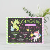 Invitation conjointe d'anniversaire de dragon et d (Debout devant)