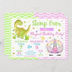 Invitation conjointe d'anniversaire de l'Unicorn e