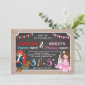 Invitation conjointe d'anniversaire de princesse e (Debout devant)