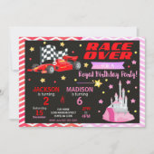 Invitation conjointe d'anniversaire de voiture de (Devant)