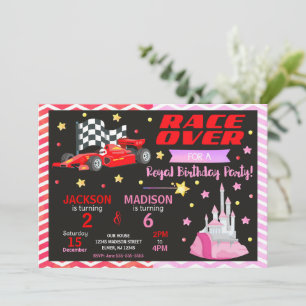 Invitation conjointe d'anniversaire de voiture de