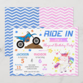 Invitation conjointe d'anniversaire pour moto tout (Devant / Derrière)