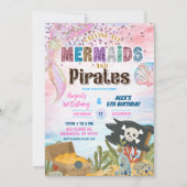 Invitation conjointe d'anniversaire pour pirates e (Devant)