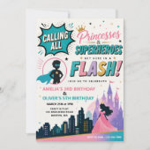 Invitation conjointe d'anniversaire pour princesse (Devant)