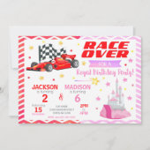 Invitation conjointe d'anniversaire pour voiture d (Devant)