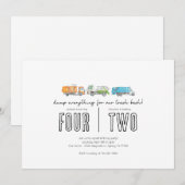 Invitation conjointe d'anniversaire - Thème camion (Devant / Derrière)