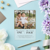 Invitation conjointe de premier anniversaire avec (Insitu (Mariage))