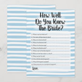 Invitation Connaissez-Vous Bien La Bleue Bleue Bleue Blancs (Devant / Derrière)