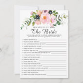 Invitation Connaissez-Vous Bien Le Jeu De Fête des mariées De (Devant)