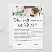 Invitation Connaissez-vous bien le Jeu Floral de la Mariée ? (Devant)