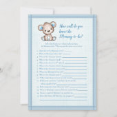 Invitation Connaît Maman Meilleure Cute Brown Bear Game Card (Devant)