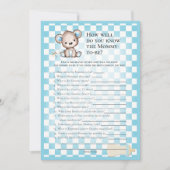 Invitation Connaît Maman Meilleure Cute Teddy Bear Game Card (Devant)