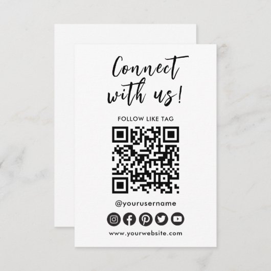 Invitation Connectez-vous aux médias sociaux américains Code (Devant / Derrière)