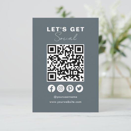 Invitation Connectez-vous aux médias sociaux américains QR Co (Debout devant)