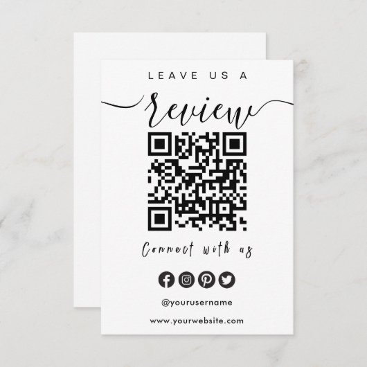 Invitation Connectez-vous avec le code QR Us | Laissez-Nous U (Devant / Derrière)