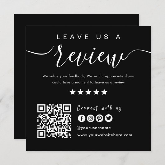 Invitation Connectez-vous avec le code QR Us | Laissez-Nous U (Devant / Derrière)