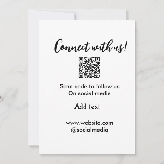 Invitation Connectez-vous avec nous scan QR code ajouter e-ma (Devant)