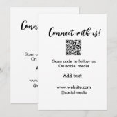 Invitation Connectez-vous avec nous scan QR code ajouter e-ma (Devant / Derrière)