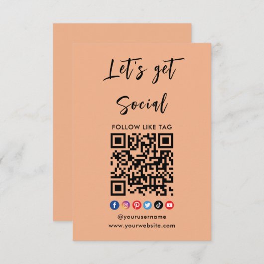 Invitation Connectez-Vous Avec Us Qr Code Professional tendan (Devant / Derrière)