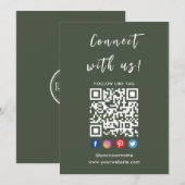 Invitation Connectez-Vous Avec Us Qr Code Social Media Dark G (Devant / Derrière)