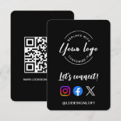 Invitation Connectons-nous ! Code QR du logo du site de média (Devant / Derrière)